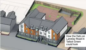  ??  ?? How the flats on Lanelay Road in Talbot Green could look