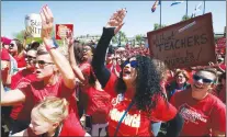  ?? AP PHOTO ?? Teachers chant during continued protests at the Arizona Capitol Thursday, in Phoenix.