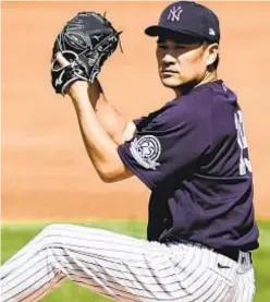 ?? GETTY ?? Masahiro Tanaka will wear extra padding in his hat when he takes the mound today in his first start of the 2020 season.
