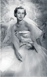  ??  ?? MODEL LOOKS: Gloria, Dowager Countess of Bathurst, in her heyday and, top, the diamond tiara which belonged to an earlier countess.