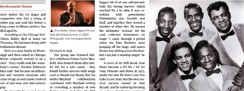 Jerry Butler, soul hitmaker and Illinois politician, dies aged 85 ...