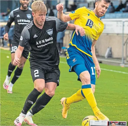  ??  ?? Kieran Freeman played against St Johnstone for Peterhead in the Betfred Cup.