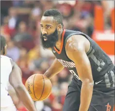  ??  ?? Houston Rockets’ James Harden dribbles during the first half against the LA Clippers at Toyota Center. — USA TODAY Sports photo