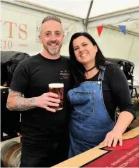  ?? Pictures: Mikal Ludlow ?? Beata Migowskero­nica Emery and David Midwinter from Cheltenham CAMRA at the annual Real Ale Festival held at The Plough in Prestbury