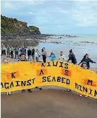  ??  ?? Opunake High School students protest against seabed mining.