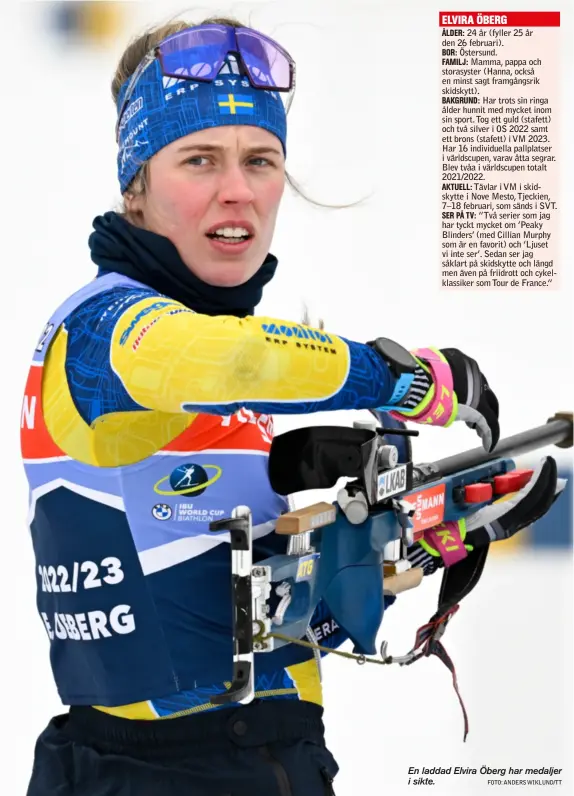  ?? ?? ”Mm.
FOTO: HENRIK MONTGOMERY/TT
En laddad Elvira Öberg har medaljer i sikte.
FOTO: ANDERS WIKLUND/TT