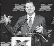  ?? Tony Gutierrez / Associated Press ?? Bob Stoops, who came out of retirement to become coach and general manager of the Dallas XFL franchise, explains the reasoning behind his decision.