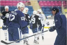  ?? JULIE JOCSAK ST. CATHARINES STANDARD ?? The Toronto Maple Leafs once again head to the Gale Centre this weekend to open their 2018 training camp. Members of the team will be at Mary Ward Catholic school on Dorchester Road Friday for the launch of the Future Goals — Hockey Scholar learning program.