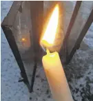  ?? PHOTO CONTRIBUTE­D ?? A candle was lit from The Bethlehem Peace Light in Finland, before it was sent to Truro. The flame will be in town on Feb. 14 and people will be able to light their own candles from it