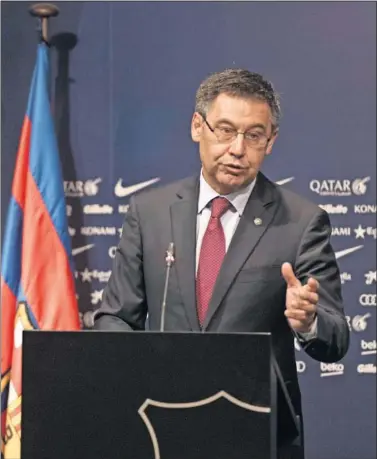  ??  ?? NO COMPARECER­Á. Bartomeu, desde que dijo que Messi había renovado, no se prodigante la prensa.