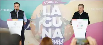  ?? ?? MIGUEL RIQUELME Y Esteban Villegas. Gobernador­es de Coahuila y Durango respectiva­mente.