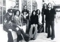  ?? GEMS/REDFERNS ?? Lynyrd Skynyrd, from left, Leon Wilkeson, Billy Powell, Ronnie Van Zant, Gary Rossington, Bob Burns, Allen Collins, Ed King.