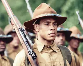  ?? VERTICAL ENTERTAINM­ENT ?? When Boston (Trai Byers) joins the Army, he is determined to fight the Germans overseas in “The 24th.”