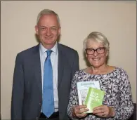  ??  ?? Jarlath Glynn (librarian) and Betty Kehoe (speaker) at the Stop Food Waste talk in Enniscorth­y library on Thursday night.