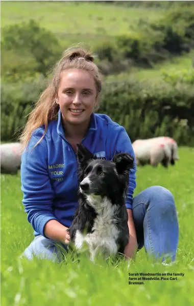  ??  ?? Sarah Woodmartin on the family farm at Woodville. Pics: Carl Brennan.