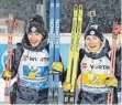  ?? FOTO: DPA ?? Sind sich derzeit nicht grün: Julia Simon (li.) und Justine Braisaz-bouchet aus Frankreich.