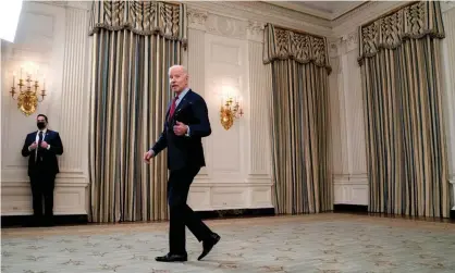  ??  ?? Joe Biden at the White House on Tuesday. Photograph: Rex/Shuttersto­ck