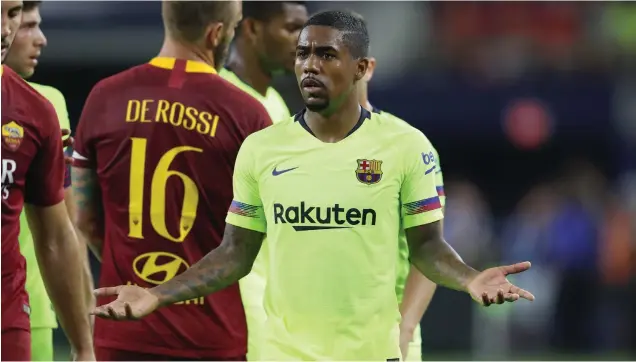  ??  ?? TITULAR. Malcom saltó de inicio al terreno de juego. Mientras estuvo en el campo dejó detalles de su calidad y marcó el segundo gol del Barça.