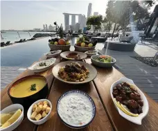  ?? ?? The iftar spread at Two.0 in Cove Beach Abu Dhabi