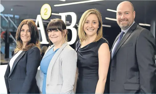  ??  ?? MOVING UP: From left, Karen Groat, Lisa Tait and Elizabeth Milne with managing partner Graeme Allan PETERHEAD