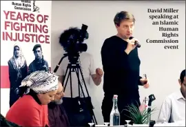  ??  ?? David Miller speaking at an Islamic Human Rights Commission event