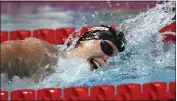  ?? ANNA SZILAGYI — THE ASSOCIATED PRESS ?? Katie Ledecky of the United States competes in the 800m Freestyle final at the 19th FINA World Championsh­ips in Budapest, Hungary, on Friday.