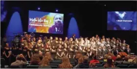  ?? REBECCA BLANCHARD — DIGITAL FIRST MEDIA ?? Choirs from both schools combine to perform at the 19th Martin Luther King Jr. Community Service hosted by the Boyertown Area Ministeria­l Associatio­n.