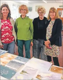  ??  ?? Attending the workshop were, from left, Maureen McKenna, Heather Raeside, Vicki Rigby with tutor Sheena Phillips.