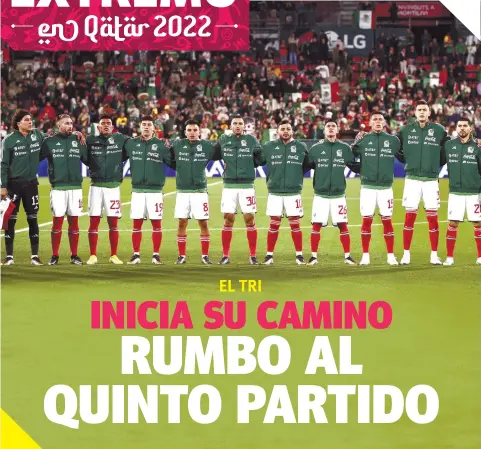  ?? (AP Foto/joan Monfort) ?? Los titulares de México previo al partido amistoso contra Suecia en Girona, España, el miércoles 16 de noviembre de 2022.