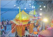  ??  ?? A decked up Mankameshw­ar temple of Lord Shiva in Prayagraj on the eve of Maha Shivratri on Wednesday.