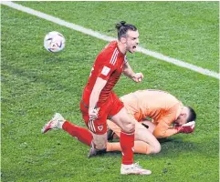  ?? AFP ?? Wales’ Gareth Bale reacts after scoring against the USA.