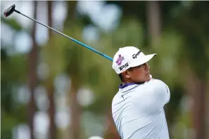  ?? The Associated Press ?? Kurt Kitayama hits from the ninth tee during the first round of the Honda Classic Thursday in Palm Beach Gardens, Fla.