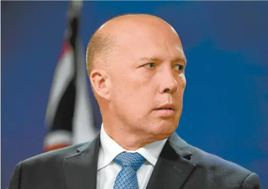  ??  ?? Minister for Home Affairs Peter Dutton in Sydney this week.