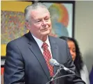  ?? GEORGE WALKER IV / THE TENNESSEAN ?? Attorney Charles Bone speaks at a press conference Jan. 7 in Nashville after Gov. Bill Haslam granted full clemency to Cyntoia Brown, and set an Aug. 7 release from prison.