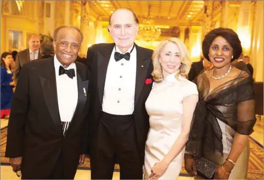  ??  ?? L-R Former United States Ambassador to Nigeria, Ambassador Walter Carrington; former United States Ambassador to Denmark, Ambassador John L. Loeb Jr; Mrs Sharon Handler Loeb; and President, United Nations Associatio­n of Greater Boston, Dr Arese...