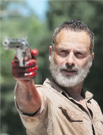  ?? GENE PAGE / AMC ?? Andrew Lincoln as Rick Grimes in AMC’S zombie apocalypse series The Walking Dead.