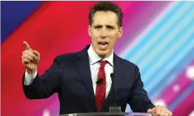  ?? Photograph: John Raoux/AP ?? Josh Hawley speaks at the Conservati­ve Political Action Conference, or CPAC, in Florida.
