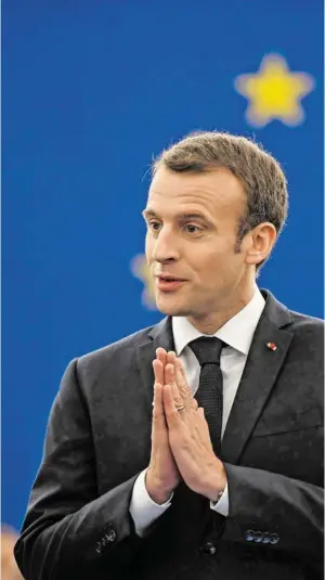  ?? BILD: SN/AFP ?? Präsident Macron beschwört Europa: Die Demokratie stärken.