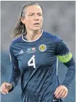  ?? ?? Scotland skipper Rachel Corsie in action against Austria