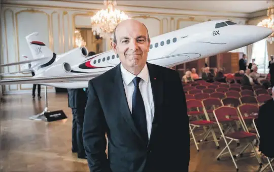  ?? GETTY ?? El presidente y consejero delegado de Dassault Aviation, Éric Trappier, en una imagen de 2018.