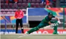  ??  ?? Haider Ali is one of three Pakistan players due to tour England who has tested positive for Covid-19. Photograph: Wikus de Wet/ AFP via Getty Images