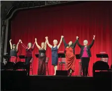  ?? ?? Amberly Palmer Bailey (from left), Liz Andrews, Gina Decker, Jennifer Ray, Stephanie Rivas and Linda James perform in On Stage Vacaville’s presentati­on of Eve Ensler’s “The Vagina Monologues” Friday through Sunday at Journey Downtown in Vacaville.