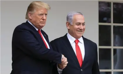  ?? Photograph: Manuel Balce Ceneta/AP ?? Donald Trump welcomes Benjamin Netanyahu to the White House in March.