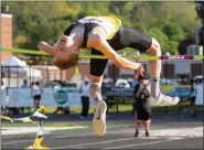  ?? BARRY BOOHER — FOR THE NEWS-HERALD ?? Riverside’s Matthew Griebel competes in high jump during the WRC meet May 12.