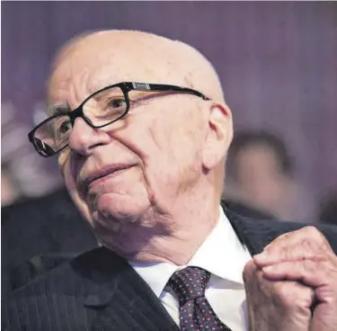  ?? DREW ANGERER ?? El magnate Rupert Murdoch en una imagen tomada en 2018.