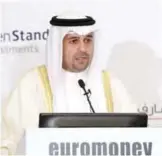  ??  ?? KUWAIT: Anas Al-Saleh, Deputy Premier and Finance Minister speaks during the annual Euromoney conference in Kuwait City. — Photos by Yasser Al-Zayyat