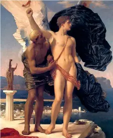  ??  ?? Icaro e Dedalo, un’opera del pittore inglese Frederic Leighton (1830-1896)