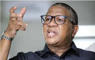  ?? ?? Transport minister Fikile Mbalula