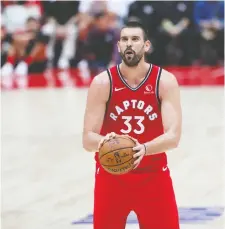  ??  ?? Marc Gasol averaged 15 points per game before coming to the Raptors.