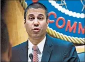  ?? ANDREW HARRER/BLOOMBERG NEWS 2017 ?? FCC Chairman Ajit Pai, a Republican chosen by President Donald Trump, raised concerns about the $3.9 billion deal.